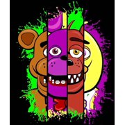 Five Nights at Freddy's Animatronic Characters Mash Up Boy's Black T-shirt-XL