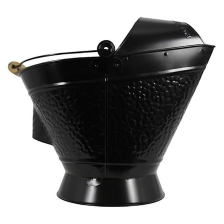 Coal Hod Bucket - Black - Decorative Appeal - for Fireplace & Pellet Stove Ashes - Easy Filling - Handle - Lightweight