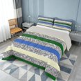 thumbnail image 3 of Homewish Modern Stripes Queen Comforter Set, Green Blue Gray Comforter Sets Queen, Gray Reversible, 3-Piece 1 Comforter and 2 Pillowcases, 3 of 6
