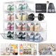 thumbnail image 1 of Caja zapatera organizadora transparente 10 unidades apilable con puerta magnética y 10 bolsas almacenamiento multiusos para armario hogar viaje, 1 of 6
