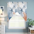 thumbnail image 6 of Summer Ocean Swag Valances for Windows 2 Pack Nautical Sea Watercolor Orange Blue Starfish Corals Swag Kitchen Curtains 45 Inches Long Rod Pocket Short Window Treatment for Kitchen Bathroom 36"x45", 6 of 9
