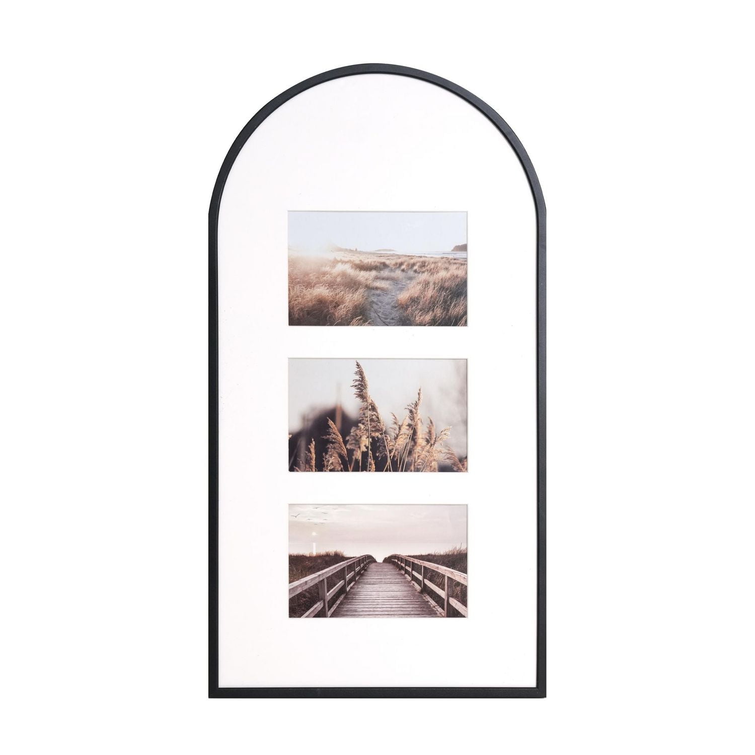 3 ouvertures Métal avec passe-partout blanc