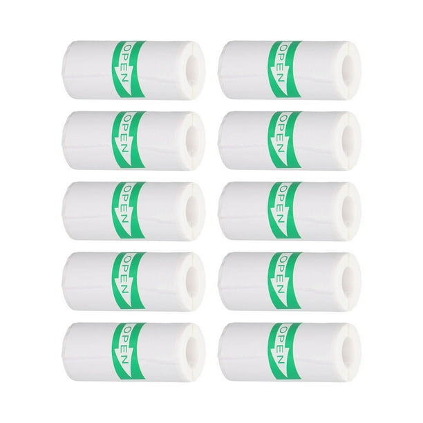 Rollo de Papel Imprimible ANGGREK Papel Para Impresora Térmica Autoadhesivo Multifuncional 10 Rollos 57x25 mm