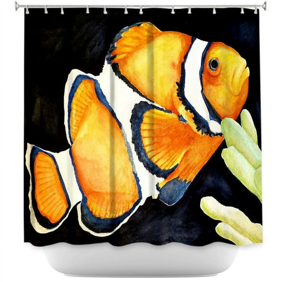 Shower Curtains - DiaNoche Designs - Deep Sea Life- Clown Fish