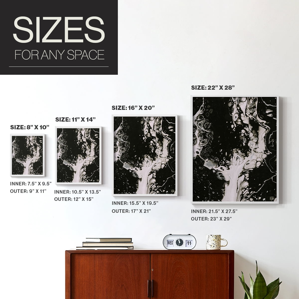 C37 Framed Print in White Solid Wood Framed Print No Nail Hanging