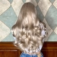 thumbnail image 3 of Peluca Ganfancp Pelo Rizado Rubio Largo con Flequillo para Mujer, 3 of 7