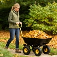 thumbnail image 5 of Folding Car Poly Garden Dump Truck With Steel Frame 10 Inch Pneumatic Tire Black Heavy Duty Utility Cart For Home Garden Outdoor Use, 5 of 10