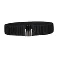 thumbnail image 4 of Cinturón elástico para mujer, accesorio de ropa, decoración, cinturón plisado Negro, 4 of 9