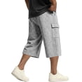 thumbnail image 4 of Dresfit Cargo Shorts Mens Baggy Drawstring Long Shorts 2026 Summer Stretch Athletic Capri Shorts Cropped Loose Lightweight Work Bermuda Shorts L, 4 of 6