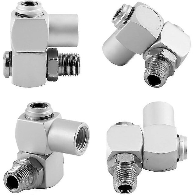 4pcs/set 360 Degree Universal Swivel Air Hose Connector Coupler Plug 1/4' Fitting Air Adapter Tool Swivel Fittings