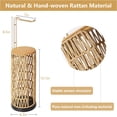 thumbnail image 2 of Freestanding Toilet Paper Holder with Storage,3 Rolls of Tissue Holder for Bathroom,Handmade Woven Toilet Paper Roll Holder Stand,Rattan Sturdy Boho Bathroom Decor Farmhouse Toilet Paper Storage, 2 of 9
