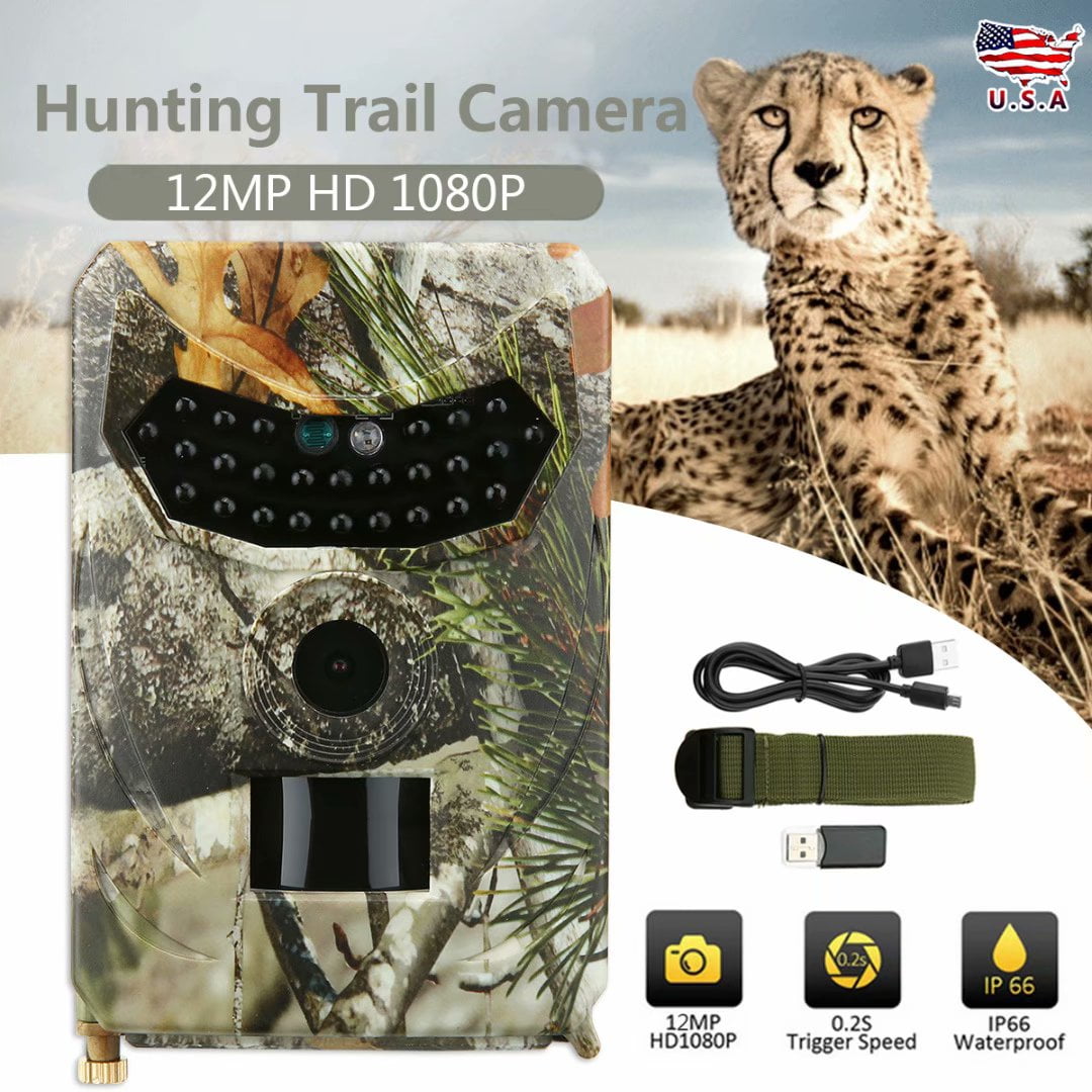 Hunting Trail Camera 12MP 1080P PIR IR Wildlife Scouting Cam Night Vision