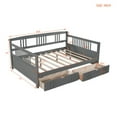 thumbnail image 2 of Harper & Bright Designs Wood Full Size Daybed with Trundle Bed Frame Full Wood Slat Support for Living Room, Gray, 2 of 14
