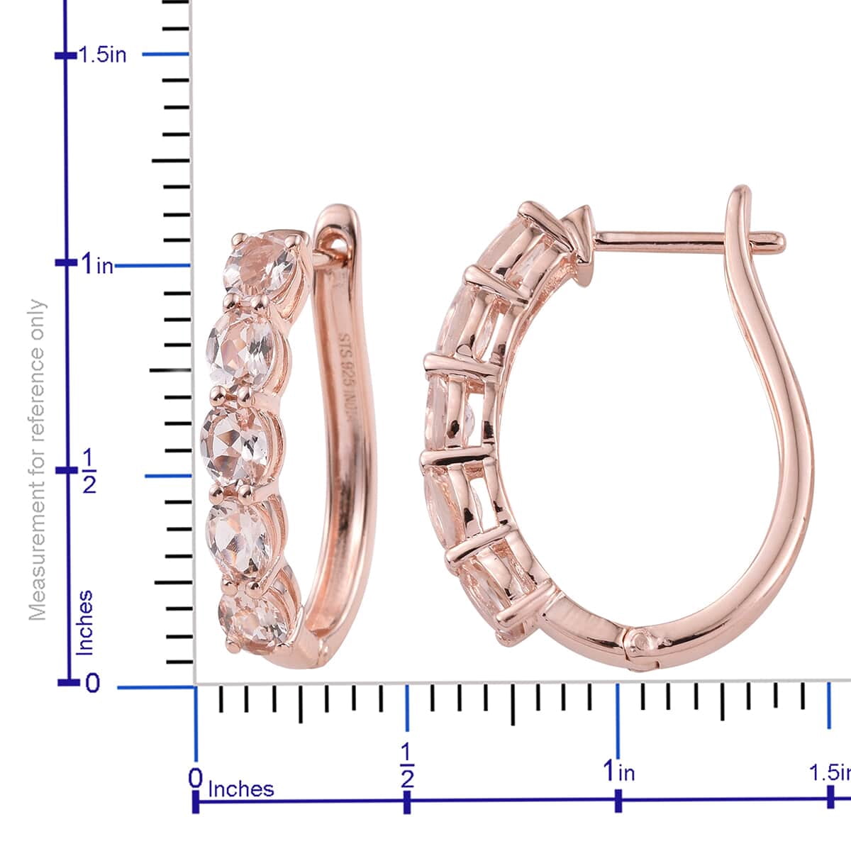 14K Rose Gold Morganite Latch Back Earrings Gift Party Wear Jewelry