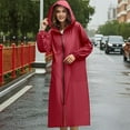thumbnail image 2 of shqvo Women Long Raincoat Rain Jacket Coat Plus Size Lightweight for Work Hooded Full Zip up Waterproof Windbreaker, 2 of 7