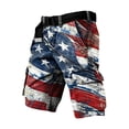thumbnail image 5 of CONZONE 4Th Of July Mens Cargo Shorts Elastic Waist Drawstring Independence Day Shorts for Men Patriotic Usa Star Striped Graphic Lightweight Loose Fit America Vintage Shorts With Pockets, 5 of 5