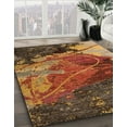 thumbnail image 2 of Ahgly Company Indoor Round Abstract Saffron Red Abstract Area Rugs, 3' Round, 2 of 6