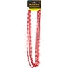 Metallic Mardi Gras Beads, 32 in, Red, 4ct