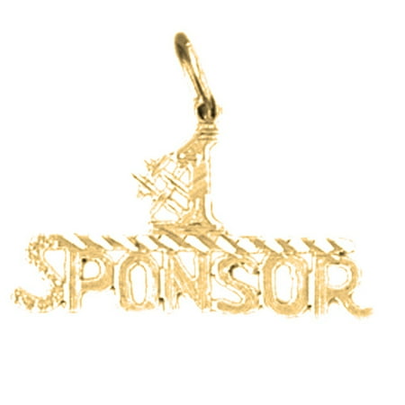 18K Yellow Gold #1 Sponsor Pendant - 16 mm