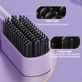 thumbnail image 2 of Purple Dual-Function USB Rechargeable Hair Styler - Straightener & Curler 2-in-1 with Detangling Comb, 2 Hair Clips, Storage Pouch & Charging Cable - 5V1A~2A Charging, 30W Power, 160-200°C Adjustable, 2 of 6