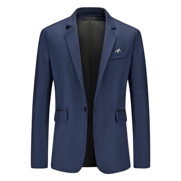 Busydd Blazer for Men Solid Color Long Sleeve Suit Jacket for Men Casual Lapel Suit Blazers Business Formal Dress Jackets for Men with Pockets M