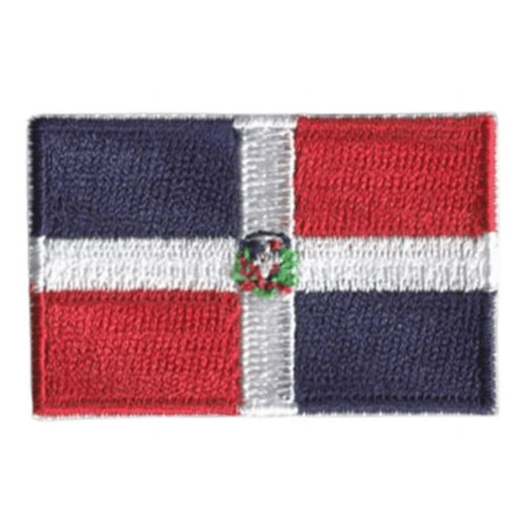 Dominican Republic Country MINI Flag 1.8"W x 1.102"H Patch (Not an Iron-on Patch)