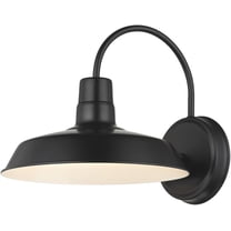 Barn Light Gooseneck Arm Black 12-Inch Wide