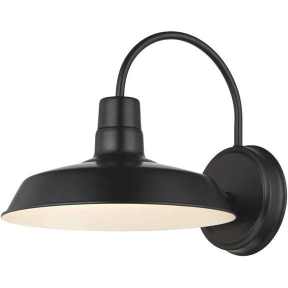 Barn Light Gooseneck Arm Black 12-Inch Wide