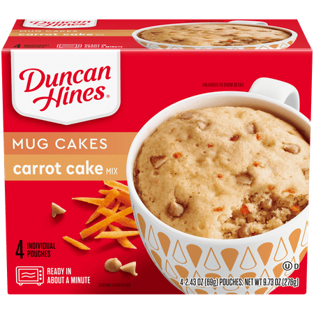 Duncan Hines Perfect Size for 1 Cake Mix Ready in About a Minute Carrot Cake 4 Individual