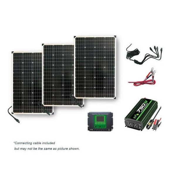 Nature Power (53330) 330 Watt Complete Solar Power Kit: 3 x 110W Solar Panel, 750W Power Inverter, 30Amp CC