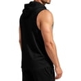 thumbnail image 7 of GrmtClth Men's Hooded Sleeveless Tank Top Casual Workout Shirt with Kangaroo Pocket Lightweight Breathable Everyday Wear Tops Black S, 7 of 7