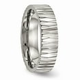 thumbnail image 4 of Grey Titanium Ring Band Wedding Polished Textured, 4 of 6