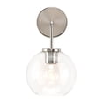 thumbnail image 3 of Eden Home 14.25" Transitional Metal Wall Sconce in Silver and Clear, 3 of 6