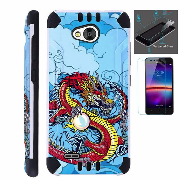 Download For LG Fiesta 2 Case + Tempered Glass Slim Dual Layer ...