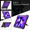 thumbnail image 6 of Dteck for iPad Pro 11 inch 2022/2021/2020/2018, Air 5th/4th Generation Case 2022/2020 10.9", Heavy Duty Shockproof Rugged Shoulder Strap Foldable Kickstand Cover with Pencil Holder, Black+Purple, 6 of 7