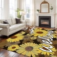 thumbnail image 3 of Spring Daisy 5'x8' Area Rug for Living Room, Botanical Brown Yellow Flowers Oil Painting Washable Non-Slip Rugs for Bedroom Nursery Dining Room, Low-Pile Kitchen Carpet Large Entryway Rugs, 3 of 9