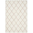 thumbnail image 2 of SAFAVIEH Indie Careen Geometric Polyester Shag Area Rug, Ivory/Mushroom, 6'7" x 9'2", 2 of 6