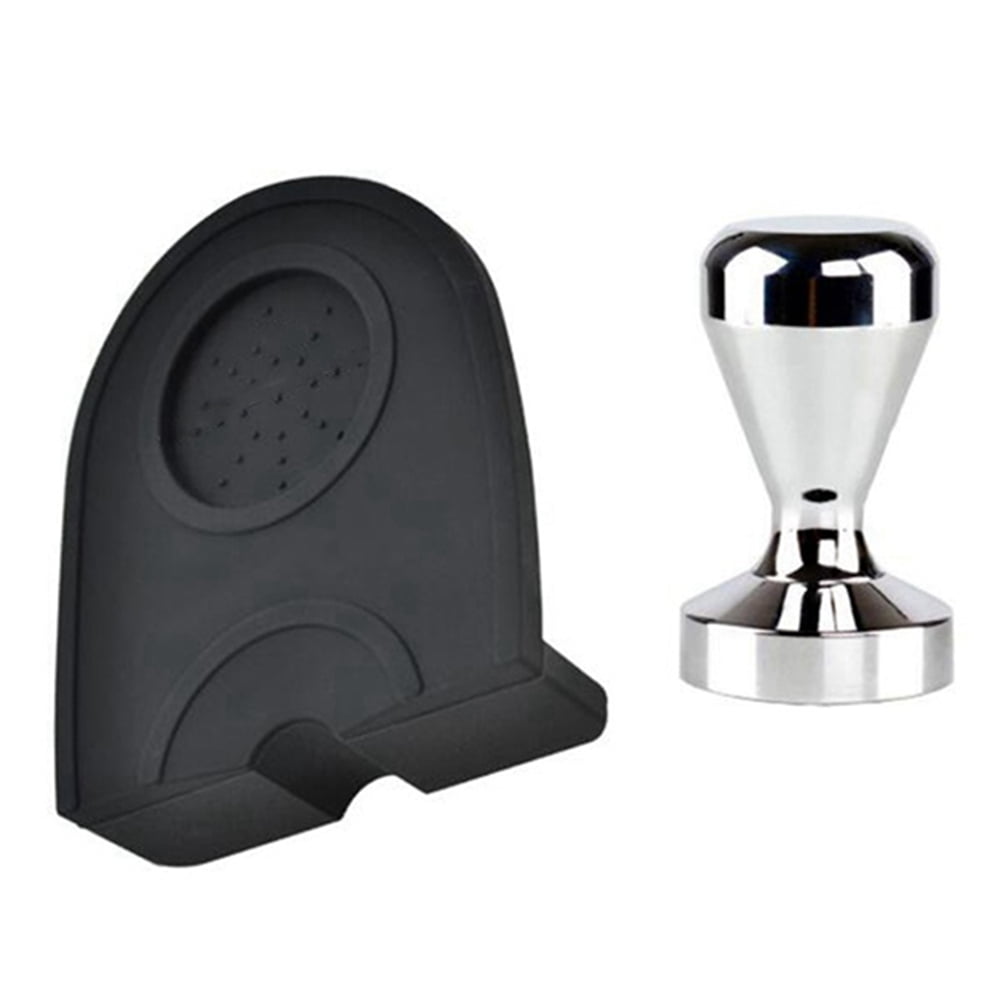 Coffee Tamper Set, 51mm Coffee Tamper Mat Silicone Rubber Tampering