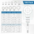 thumbnail image 3 of Uxcell 100-Pack 3/8" Arandelas Planas, 7/8" OD Arandelas de Acero Inoxidable 304 para Tornillos y Tuercas [Plateado], 3 of 6