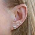 thumbnail image 2 of Triple  Pearl Screw Back Earrings, 2 of 5