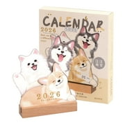 2026 Pet Theme Desktop Calendar - Academic Schedule Pad with Puppy Kitten Designs for Office, School, Classroom & Home Use