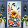 thumbnail image 5 of Floral Theme Welcome Banner Rustic Farmhouse Backdrop Green Truck Design Pink Tulips Spring Background for Front Door Decoration Spring Party Farmhouse Decor, 5 of 9