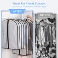 thumbnail image 5 of Garment Bags Covers (24''X60'' Set of 12) Long Dress Bags for Hanging Clothes (Pack of 6) with Study Full Zipper Coat Covers for Closet Clothes Storage and Travel Black,24''X60''-12P, 5 of 7