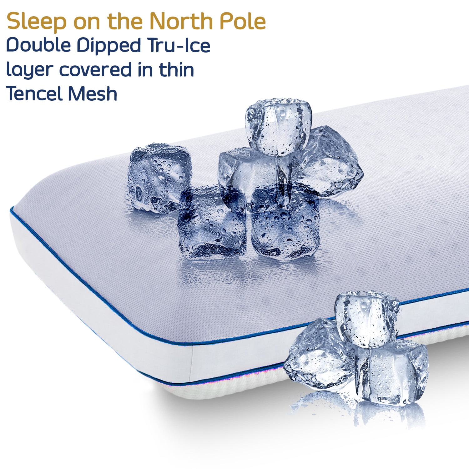 Nestl Molded Gel Memory Foam Pillow – 36 x 20 In. Reversible, Tencel-Covered, Firm Cooling on 1 Side, Softer on the Other -King