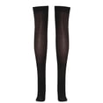 thumbnail image 3 of Xijirk Lace Up Print Thigh High Stockings Crisscross Pattern Gothic Over Knee Socks Halloween Cosplay Hosiery White,One Size, 3 of 7