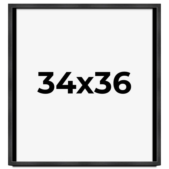 34x36 Shadow Box Frame Grey Charcoal Black | 0.875 Inches Deep | Solid Wood Shadowbox Display Frame