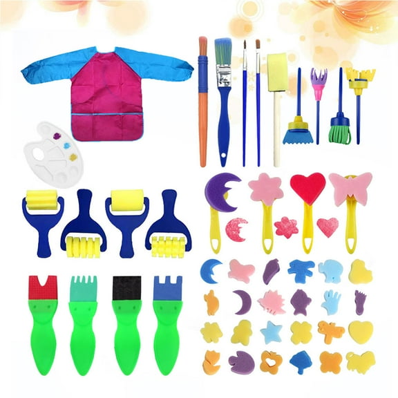 SEWCHICS Children's Finger Painting Kit Various Shapes EVA Rosy 47 Pcs/1 Set