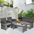 thumbnail image 4 of Costway 4 Steel Functional Outdoor Conversation Sets with Loveseat and Chairs, Gray, 4 of 11