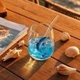 thumbnail image 4 of Cristalería Artesanal de Pulpo Azul con Anillos, Copa de Vino sin Tallo Impresa en 2D, Cristalería Náutica Costera para Bar, Vaso de Vidrio con Temática Oceánica para el Hogar, Cocina, Decoración de, 4 of 8