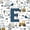 White Blue E, variant on meiyoeat Construction Letter E Twin Bedding, Work Truck Bedding Comforter Set for Kids Boys, Blue, Reversible, 7-Piece